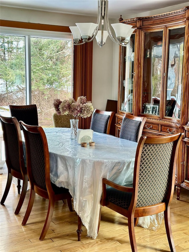 dining room with light wood-type flooring