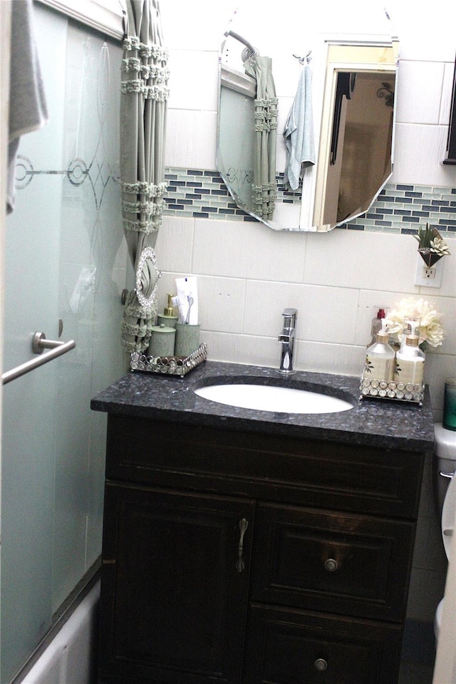 1165 E 54th St Unit 3S, Brooklyn, NY 11234 - full bath with decorative backsplash, vanity, and shower / bath combo