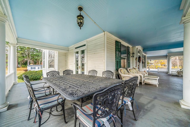 view of patio featuring a porch