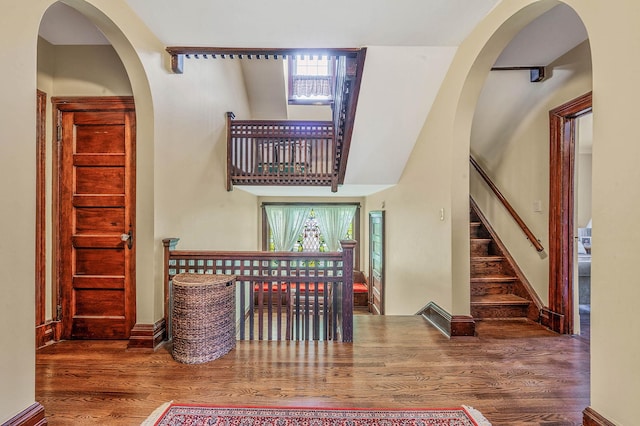 interior space with hardwood / wood-style flooring