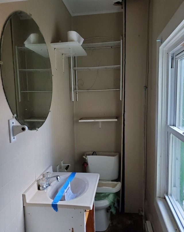 bathroom with vanity and toilet