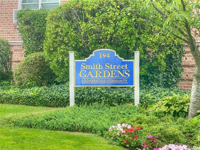 view of community sign