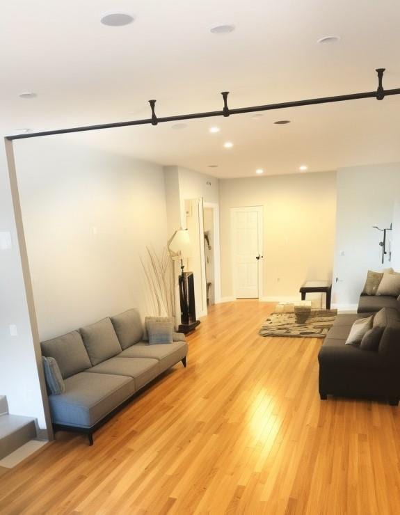 living room featuring light hardwood / wood-style floors