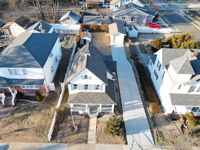 aerial view featuring a residential view