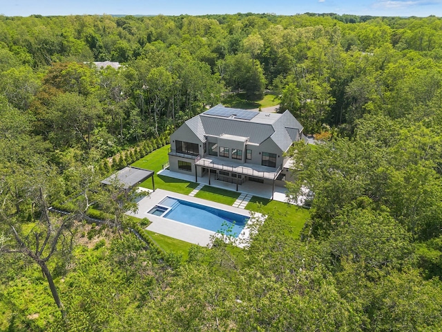 5 Widow Coopers Path, Sag Harbor, NY 11963 - view of subject property with a heavily wooded area and a pool