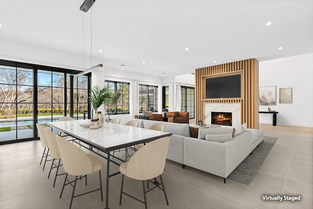 5 Widow Coopers Path, Sag Harbor, NY 11963 - dining area featuring recessed lighting and a high end fireplace