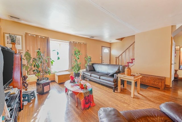 living room featuring hardwood / wood-style flooring