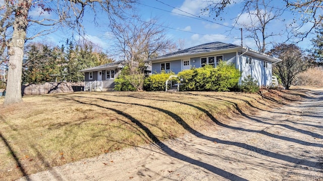 view of single story home