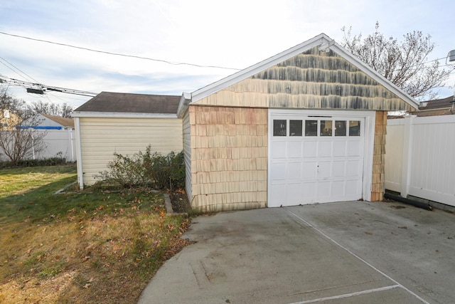 view of garage