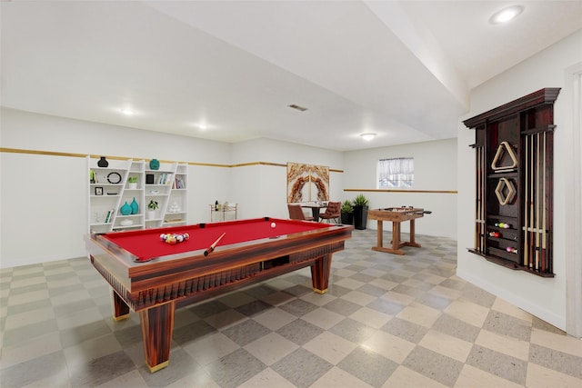 rec room with pool table