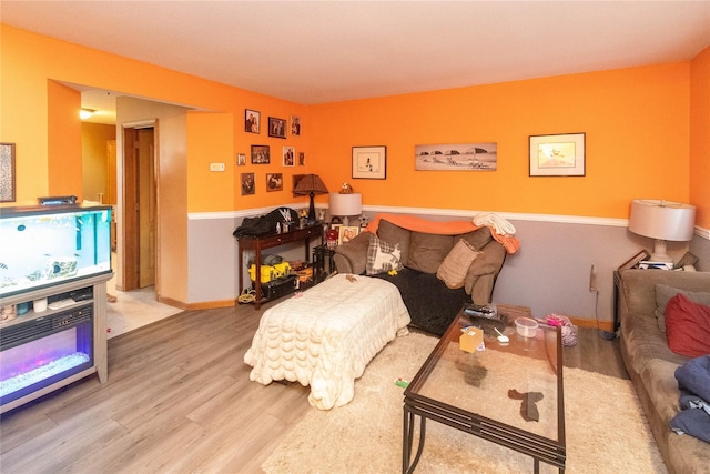 living room featuring light hardwood / wood-style flooring