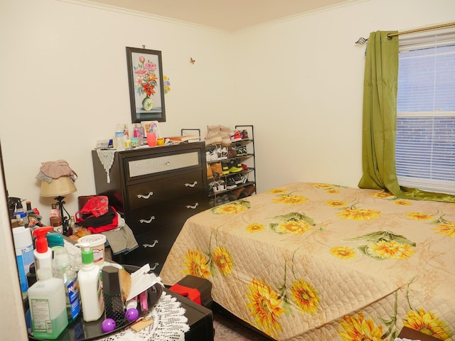 bedroom featuring ornamental molding