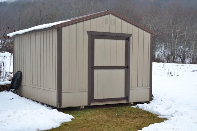 view of snow covered structure