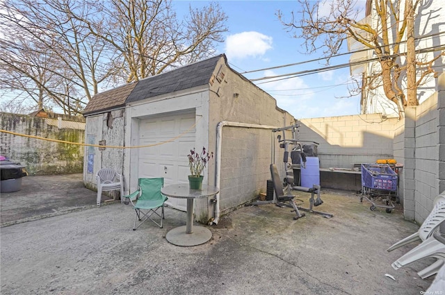 view of garage