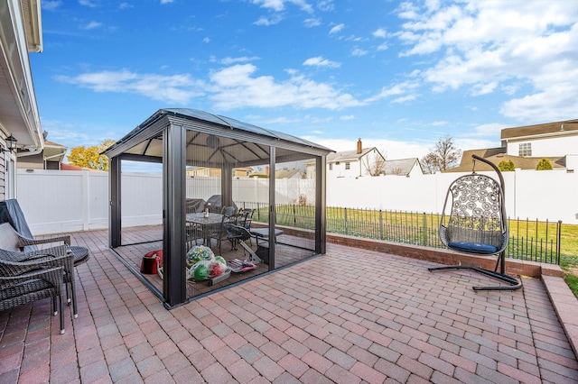 view of patio / terrace featuring a gazebo