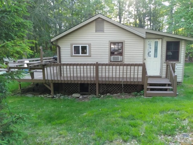 25 W Highland Dr, Smallwood, NY 12720 - back of house with a lawn and a wooden deck