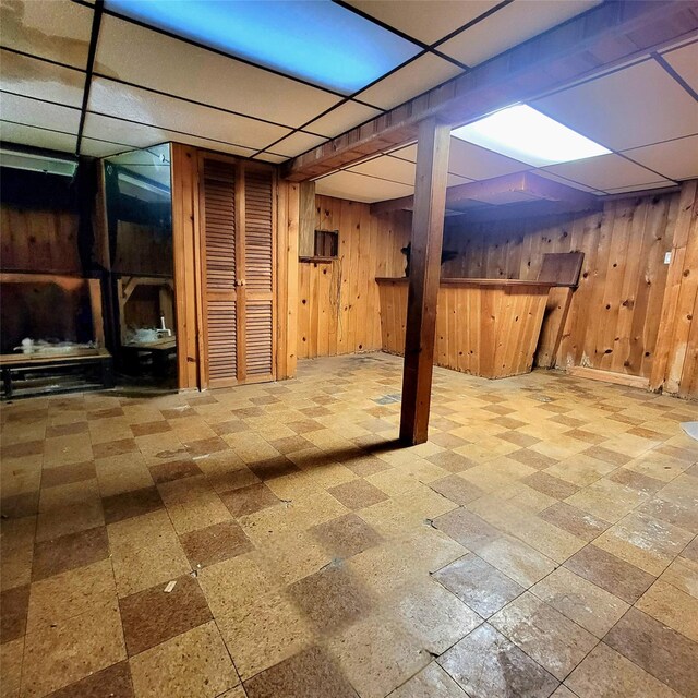 3914 Jerusalem Ave, Seaford, NY 11783 - finished below grade area featuring wood walls