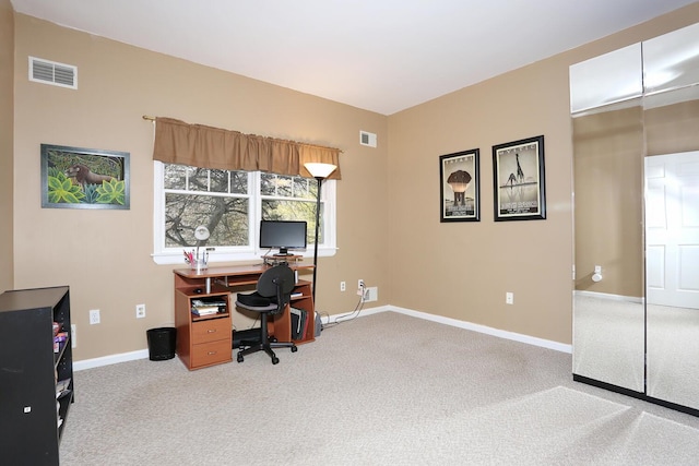 view of carpeted office