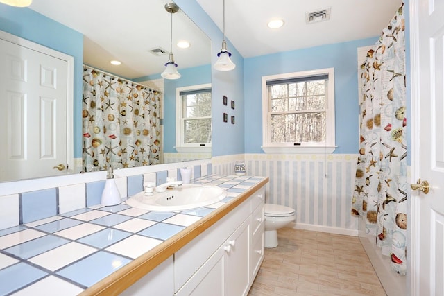 bathroom with toilet and vanity