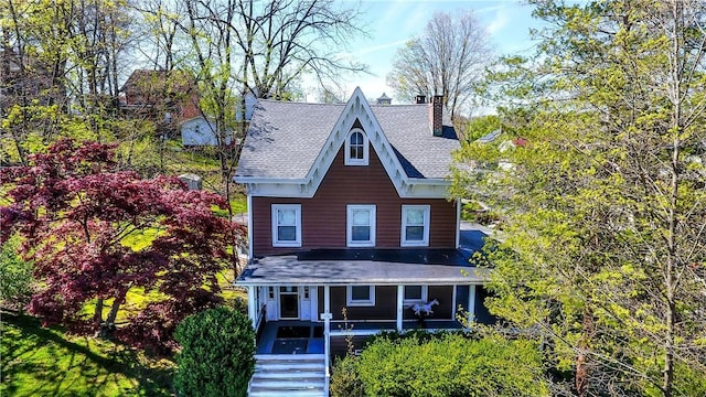 view of front of property with covered porch