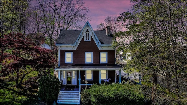 view of front of home with covered porch