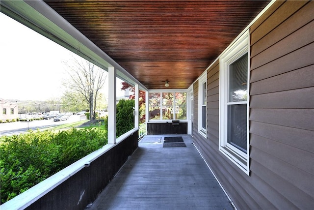 deck featuring a porch