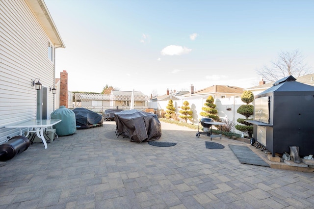 view of patio with grilling area