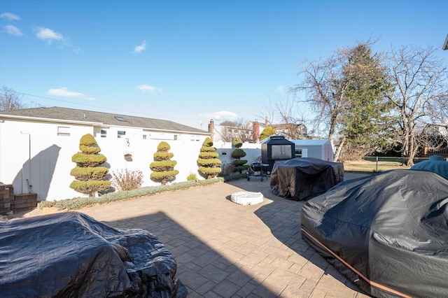 view of patio with area for grilling