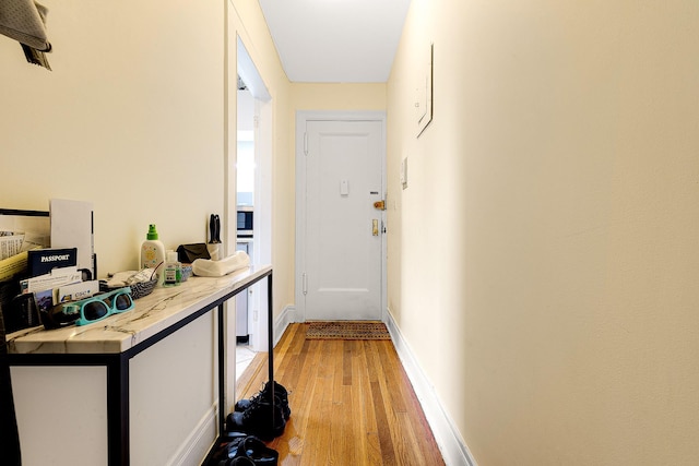 hall featuring light wood-type flooring