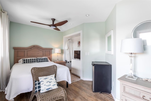 362 Ocean Walk, Fire Island Pines, NY 11782 - bedroom featuring wood finished floors, ceiling fan, recessed lighting, and baseboards