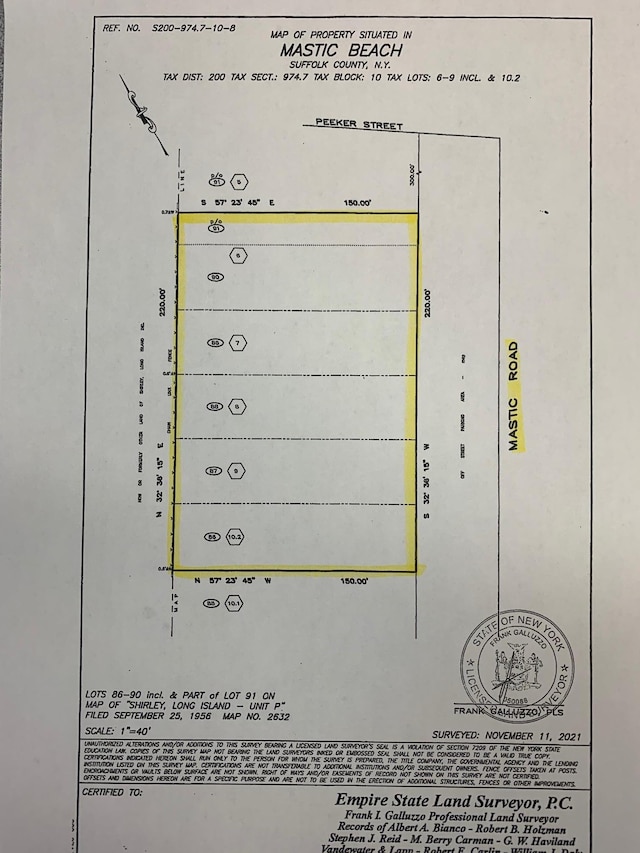 VL Mastic Rd, Mastic Beach NY, 11951 land for sale