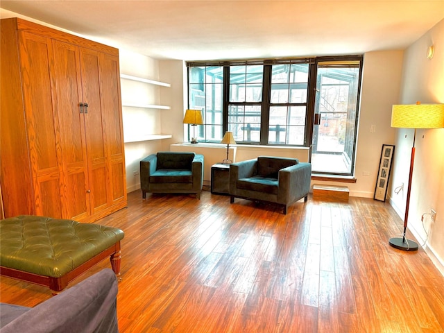 living area featuring wood-type flooring