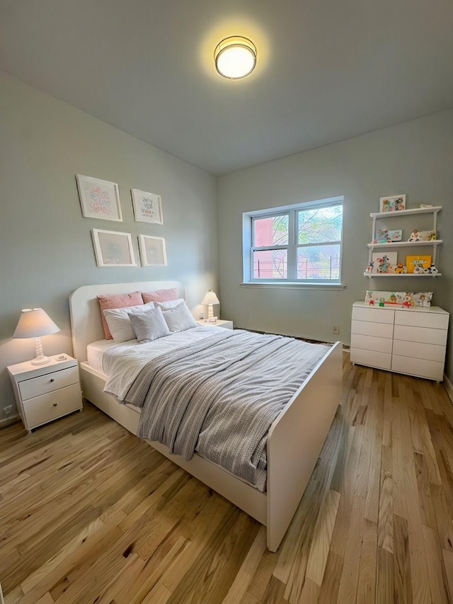 bedroom featuring light hardwood / wood-style flooring