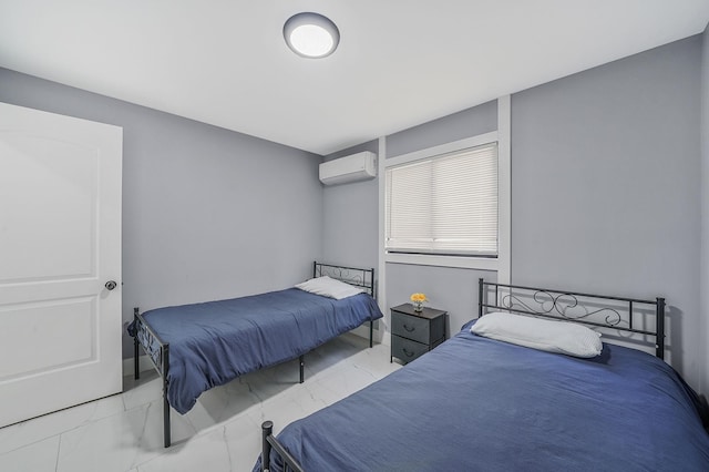 bedroom featuring a wall mounted AC