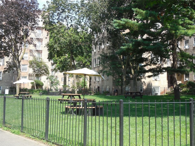 view of community with a lawn