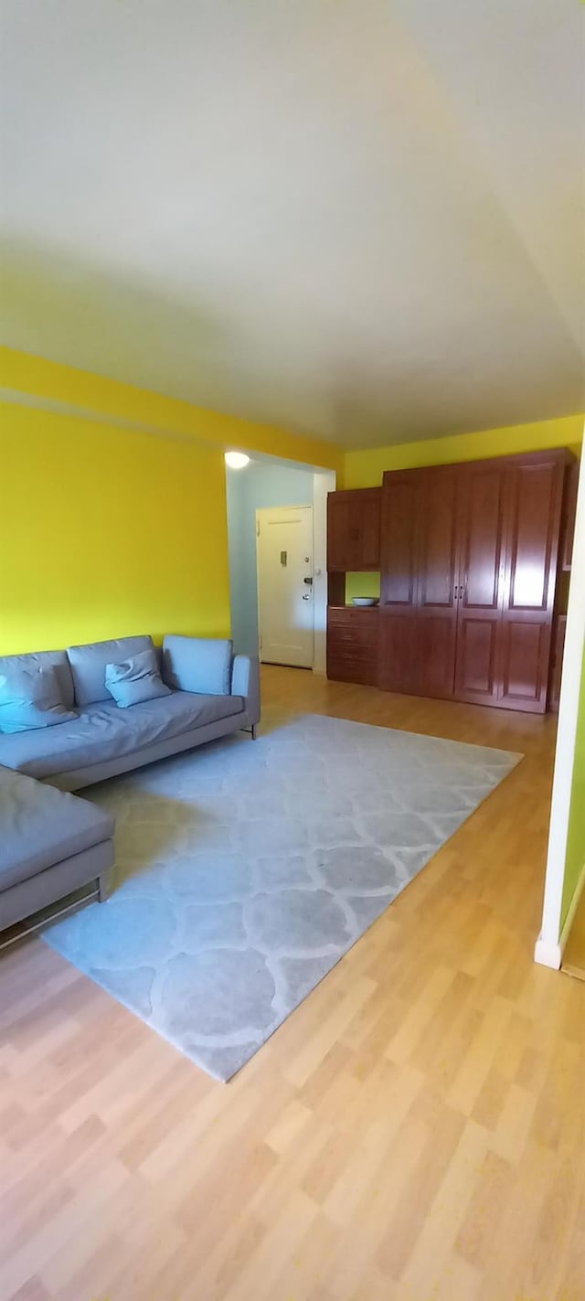 unfurnished living room featuring light hardwood / wood-style floors