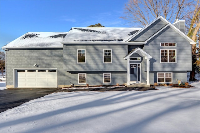 bi-level home with a garage