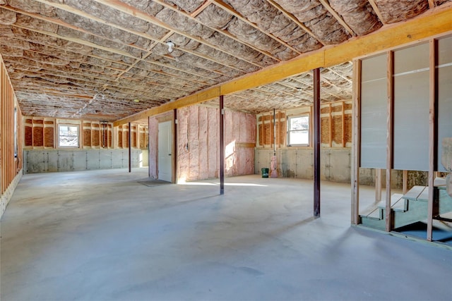 basement with plenty of natural light