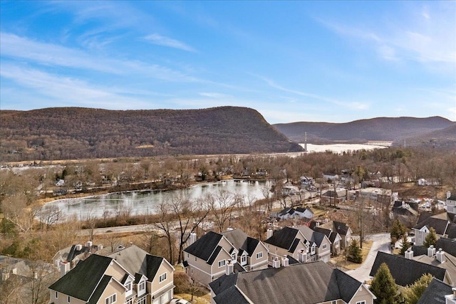 property view of mountains featuring a water view