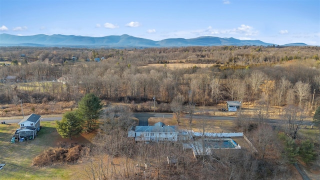 aerial view with a mountain view