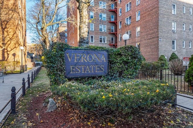 view of community sign