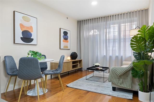 sitting room featuring hardwood / wood-style flooring