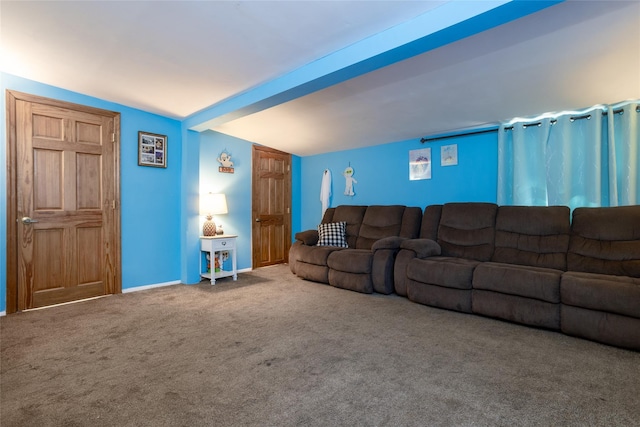 living room with carpet floors