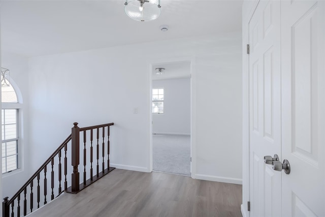 hall featuring light wood-type flooring