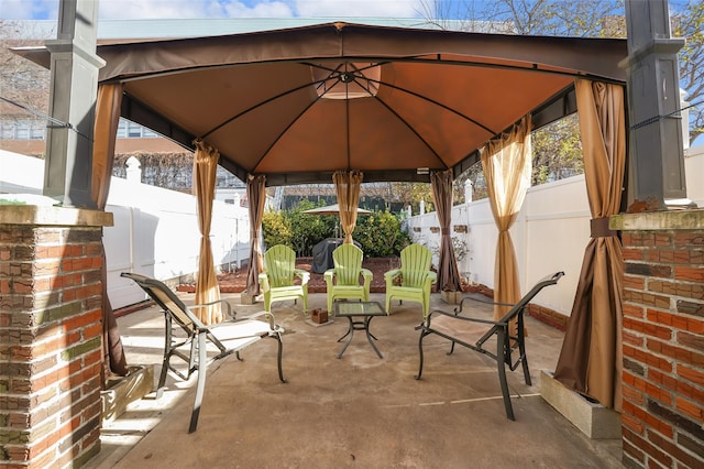 view of patio / terrace with a gazebo