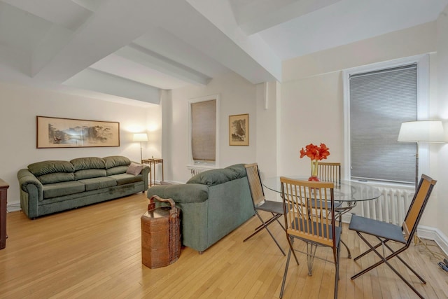 living room with hardwood / wood-style flooring