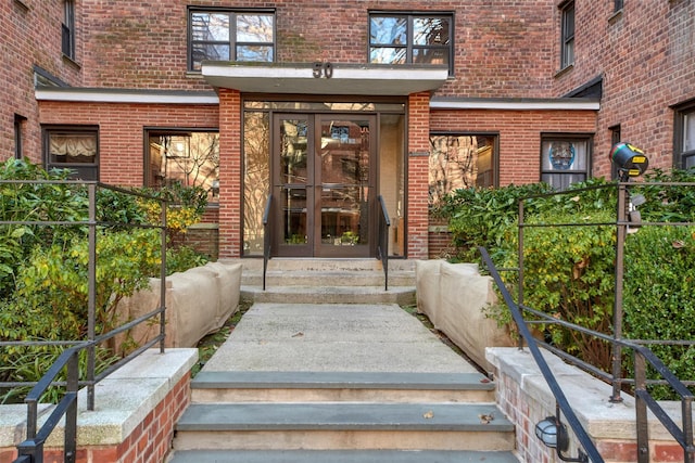 doorway to property with french doors