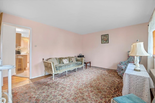 living room featuring hardwood / wood-style flooring