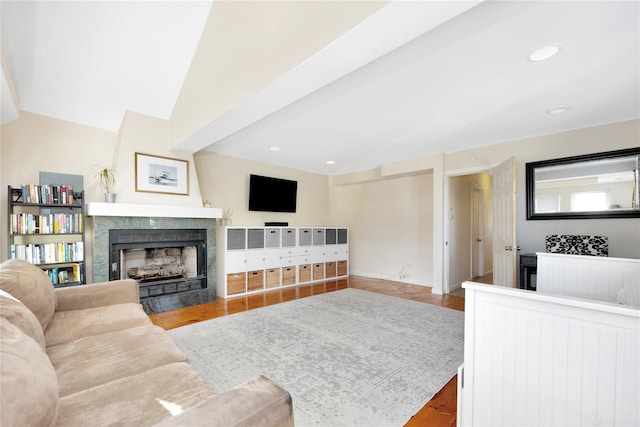 living room featuring wood-type flooring