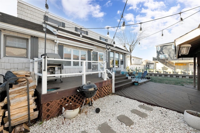 deck featuring area for grilling